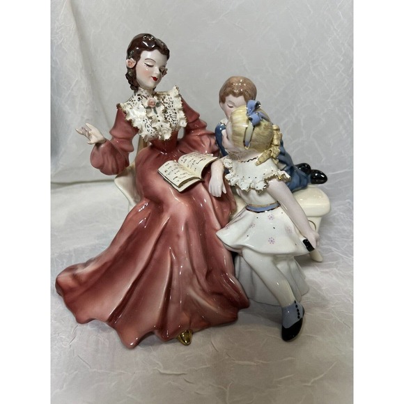 FLORENCE CERAMICS, “Story Book Hour” 1950 With Boy & Girl, Excellent Condition - Picture 4 of 14